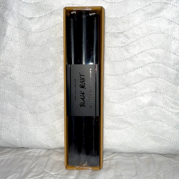 Debi Lilly Design Black Night Unscented Taper Candles 🕯 Set Of 6 New In Box - Picture 1 of 5
